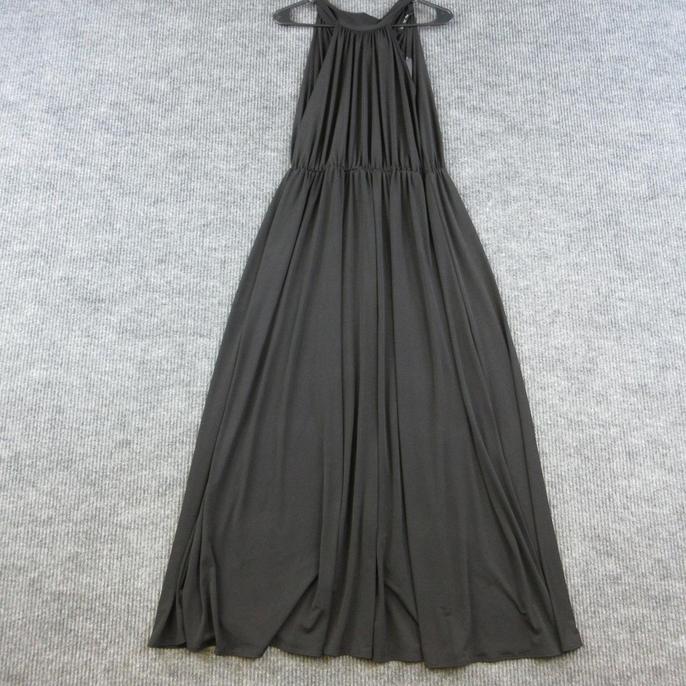 LIVD Dress Womens 1X Black Cassia Halter Maxi Empire Waist Strappy 55in NWT